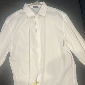 Kenneth Cole Reaction Slim-fit white dress shirt 17 Neck 36/37 Sleeve Length